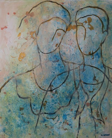 Peinture intitulée "Elle et lui" par Gérard Capron (G.CAPRON), Œuvre d'art originale, Acrylique