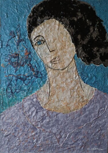 Painting titled "Dalila" by Gérard Capron (G.CAPRON), Original Artwork, Enamel
