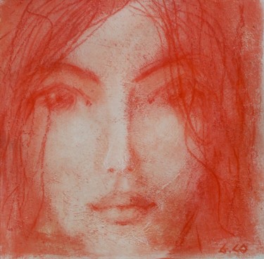 Disegno intitolato "Visage" da Gérard Cottereau, Opera d'arte originale, Gesso