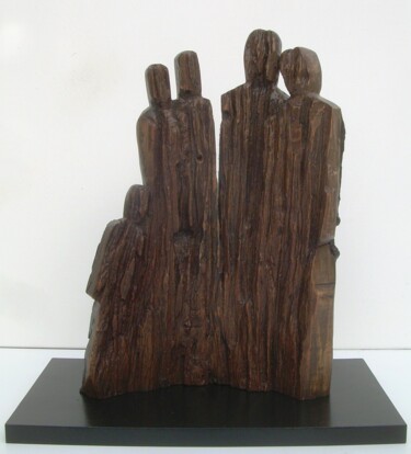 Sculpture intitulée "Famille 19 04" par Gérard Cottereau, Œuvre d'art originale, Bois