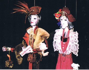 Textielkunst getiteld "Rosemond et Gladys" door Gérard Courcelle, Origineel Kunstwerk, Stof