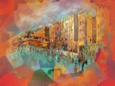 Painting titled "Rialto" by Gérard Courcelle, Original Artwork, Oil