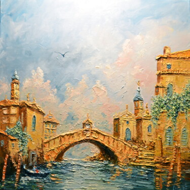 Peinture intitulée "À Venise" par Gérard Crouzet, Œuvre d'art originale, Huile Monté sur Châssis en bois
