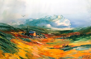 Malerei mit dem Titel "Tourmente" von Gérard Crouzet, Original-Kunstwerk, Öl