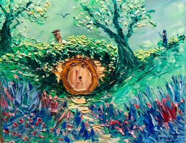 Peinture intitulée "Hobbit" par Gérard Crouzet, Œuvre d'art originale, Huile Monté sur Châssis en bois