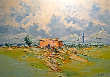 Painting titled "Cévennes" by Gérard Crouzet, Original Artwork, Oil