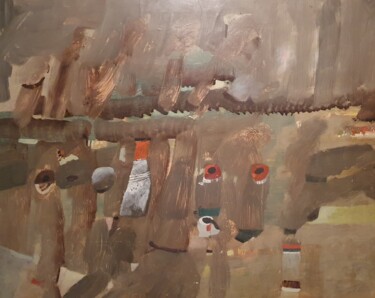 Картина под названием "Tableau 17" - Gérard Cyne, Подлинное произведение искусства, Гуашь