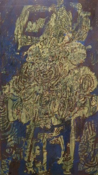 Картина под названием "Tableau 9" - Gérard Cyne, Подлинное произведение искусства, Гуашь Установлен на Деревянная рама для н…