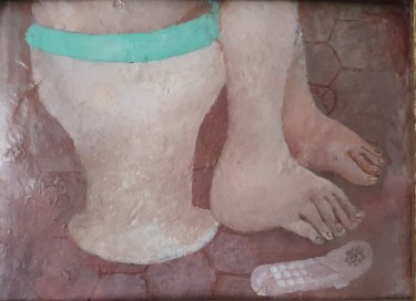 Peinture intitulée "La cuvette au télép…" par Gérard Cyne, Œuvre d'art originale, Huile