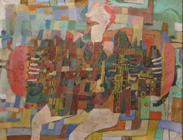 Painting titled "La leçon de contrep…" by Gérard Cyne, Original Artwork, Oil