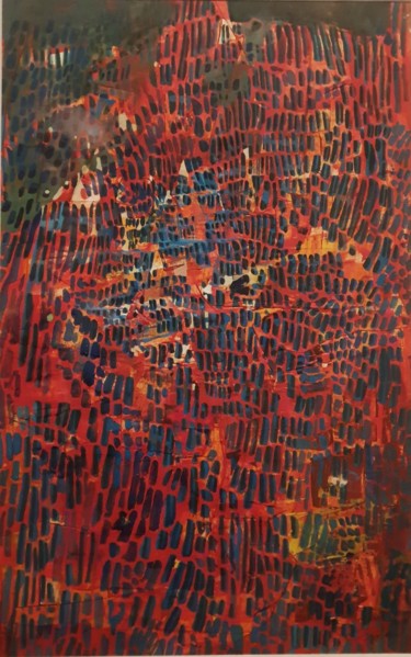 Картина под названием "Tableau 30" - Gérard Cyne, Подлинное произведение искусства, Гуашь