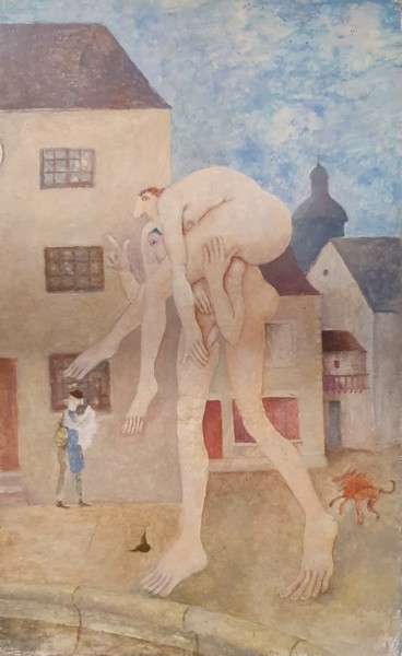 Peinture intitulée "Le bain de Rusticule" par Gérard Cyne, Œuvre d'art originale, Huile