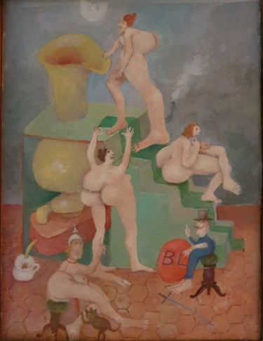 Malerei mit dem Titel "Benoit Ledru" von Gérard Cyne, Original-Kunstwerk, Öl