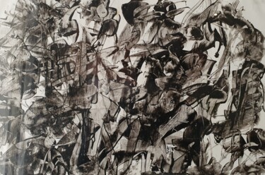 Pittura intitolato "Gouache noire" da Gérard Cyne, Opera d'arte originale, Gouache