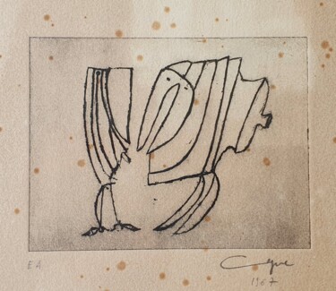 Gravures & estampes intitulée "Shadock - eau forte" par Gérard Cyne, Œuvre d'art originale, Eau-forte