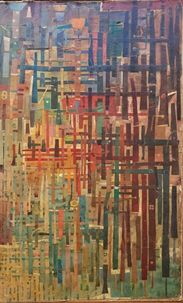 Collagen mit dem Titel "Collage 1964" von Gérard Cyne, Original-Kunstwerk, Collagen Auf Keilrahmen aus Holz montiert