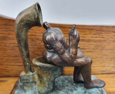 Sculpture intitulée "Sur le trône" par Gérard Cyne, Œuvre d'art originale, Bronze