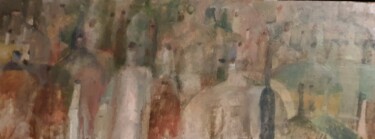 Peinture intitulée "La foule" par Gérard Cyne, Œuvre d'art originale, Gouache