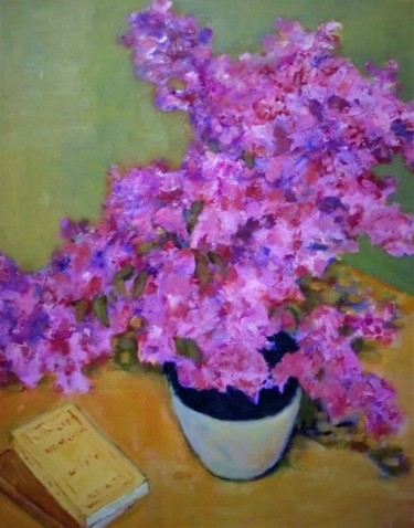Painting titled "Bougainvilliers" by Gerard Desboeufs, Original Artwork, Pigments