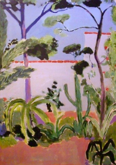 Painting titled "Jardin" by Gd, Original Artwork, Acrylic