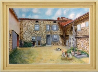 Peinture intitulée "Maison à la campagn…" par Gerard Dessertine, Œuvre d'art originale, Huile
