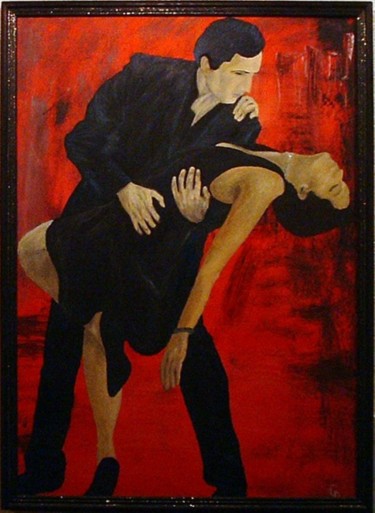 Painting titled "187 - tango argentin" by Gdlapalette, Original Artwork, Oil Mounted on Wood Stretcher frame
