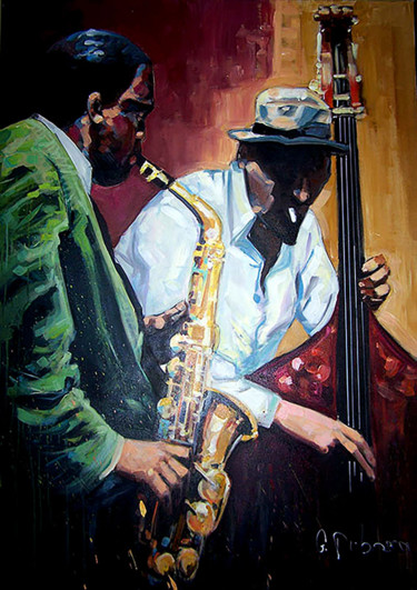 Malerei mit dem Titel "jam session" von Gerard Duboscq, Original-Kunstwerk, Acryl