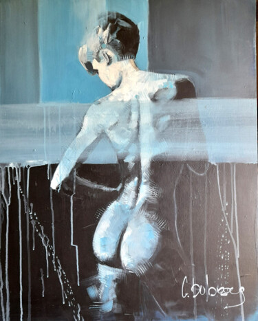 Malarstwo zatytułowany „Nue bleu” autorstwa Gerard Duboscq, Oryginalna praca, Akryl