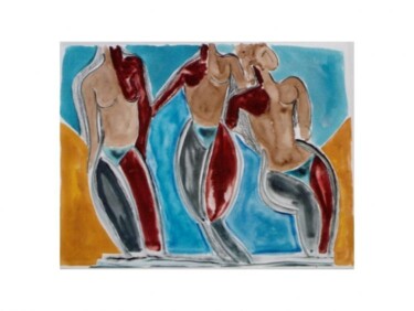 Peinture intitulée "Trois femmes" par Gerard Elleboudt, Œuvre d'art originale