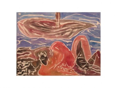 Peinture intitulée "La mer" par Gerard Elleboudt, Œuvre d'art originale