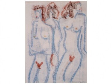 Peinture intitulée "Triple pose" par Gerard Elleboudt, Œuvre d'art originale, Huile