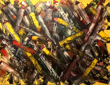 绘画 标题为“Crayons de l'artiste” 由Gérard Favory, 原创艺术品, 油 安装在木质担架架上