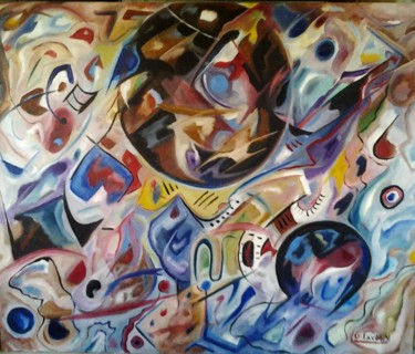 Painting titled "composition 14" by Gérard Favory, Original Artwork, Oil