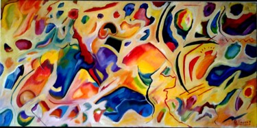 Painting titled "composition -24" by Gérard Favory, Original Artwork, Oil