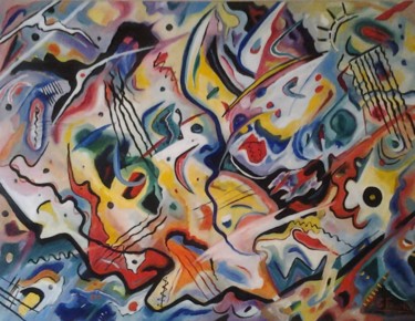 Картина под названием "composition - 31" - Gérard Favory, Подлинное произведение искусства, Масло Установлен на Деревянная р…