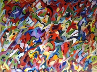 Pintura intitulada "Concerto de couleur…" por Gérard Favory, Obras de arte originais, Óleo