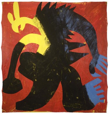 Peinture intitulée "Ancêtre à la tête j…" par Gérard Franquin, Œuvre d'art originale, Acrylique