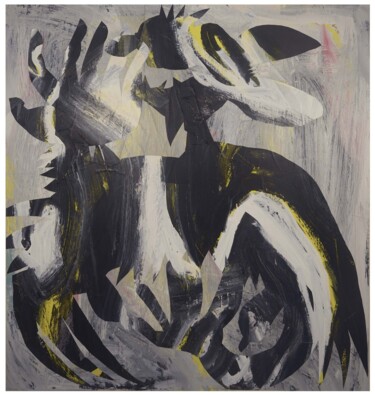 Картина под названием "Ancêtre au nez entr…" - Gérard Franquin, Подлинное произведение искусства, Акрил Установлен на Деревя…