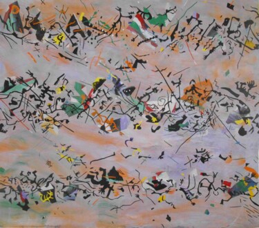 Peinture intitulée "Champ de forces 24." par Gérard Franquin, Œuvre d'art originale, Collages
