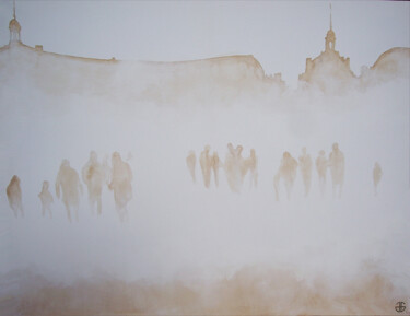 Painting titled "Bordeaux Mist" by Gerard Jouannet, Original Artwork, Acrylic