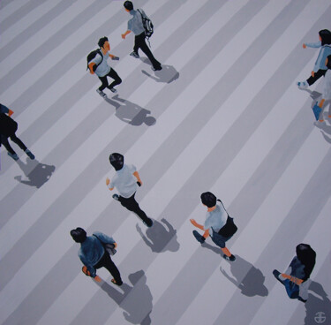 Peinture intitulée "run run tweet tweet" par Gerard Jouannet, Œuvre d'art originale, Acrylique Monté sur Châssis en bois