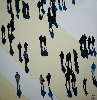 Картина под названием "city 5" - Gerard Jouannet, Подлинное произведение искусства, Акрил