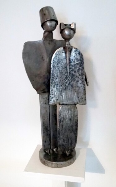 Sculpture intitulée "MARIAGE ETRUSQUE" par Gerard Lami, Œuvre d'art originale, Métaux