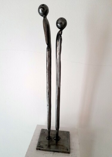 Sculpture titled "LES ATTENTIONS MERE…" by Gerard Lami, Original Artwork, Metals