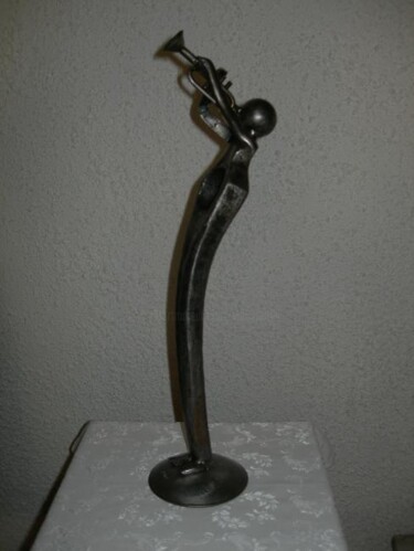 Sculpture titled "LOUIS ARMSTRONG" by Gerard Lami, Original Artwork, Metals