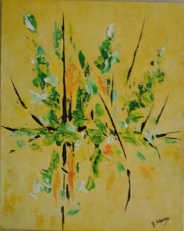 Peinture intitulée "Ligne verte" par Gérard Lebeau, Œuvre d'art originale, Acrylique Monté sur Châssis en bois