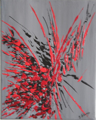 Painting titled "Volcan" by Gérard Lebeau, Original Artwork, Acrylic Mounted on Wood Stretcher frame