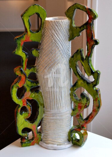 Design intitulée "vase-anses-cascade-…" par Gerard Leclercq, Œuvre d'art originale