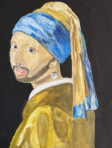 Картина под названием "La personne à la pe…" - Gerard Menvussa, Подлинное произведение искусства, Акрил