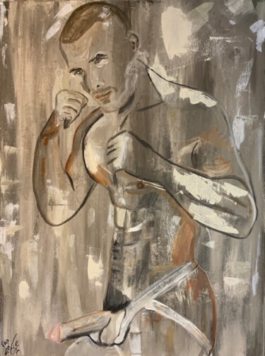 Ζωγραφική με τίτλο "Boxeur" από Gerard Menvussa, Αυθεντικά έργα τέχνης, Ακρυλικό